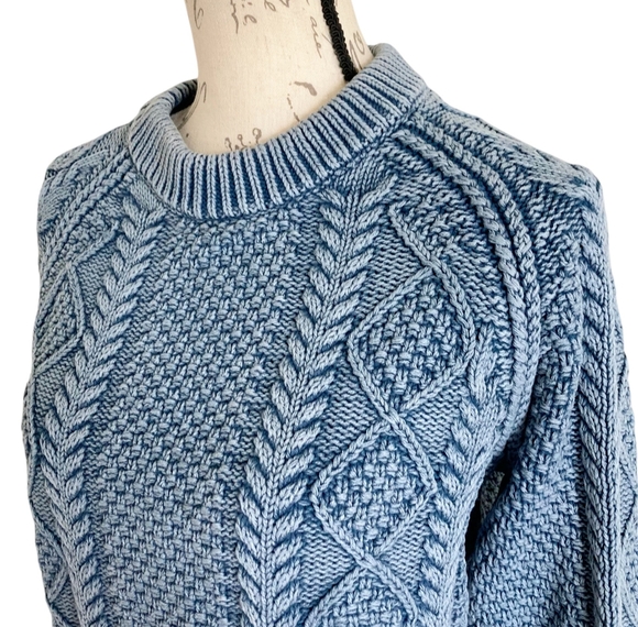L.L. Bean Blue Cable Knit Sweater - Picture 6 of 13